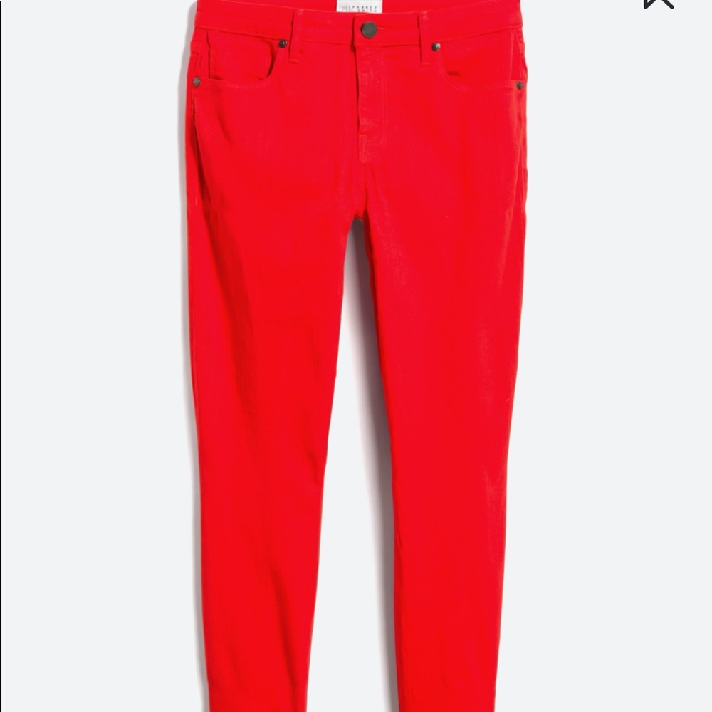 Red Madalene Capri Skinny Jean
